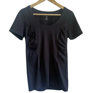 >70%OFF❣️ Z by Zella Black Ruched Short Sleeve Tee Shirt T-Shirt, M